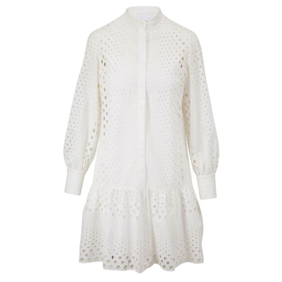 AKRIS PUNTO
White Cotton Eyelet Long Sleeve Dress Size 12 - Picture 4 of 9